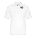 Cross & Flag Men's Pique Polo Shirt - white