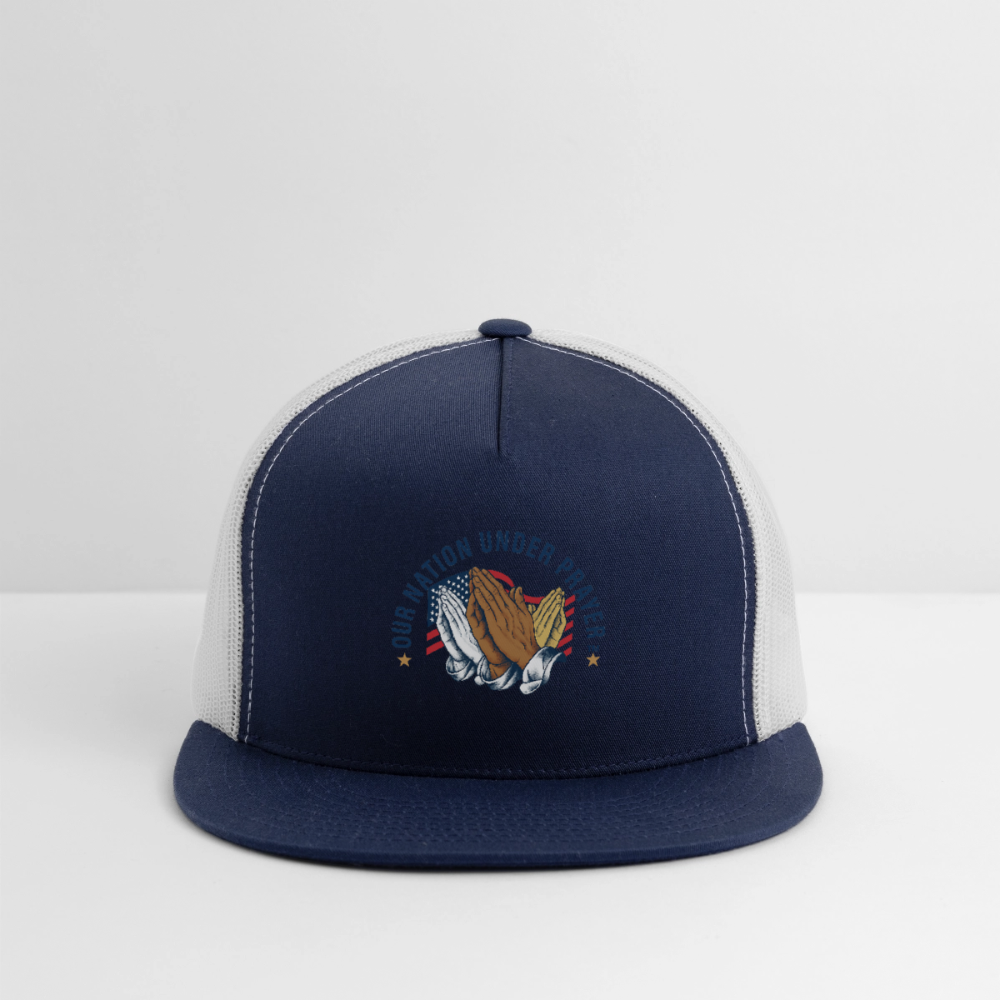 Trucker Hat Three Praying Hands & Flag - navy/white