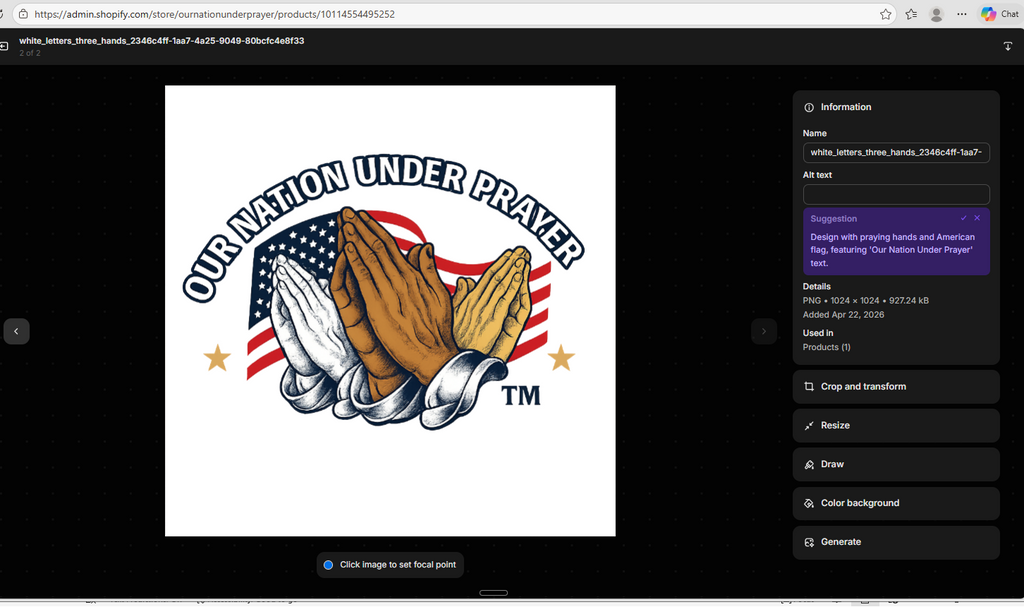 Our Three Praying Hands & Flag Trucker Hat