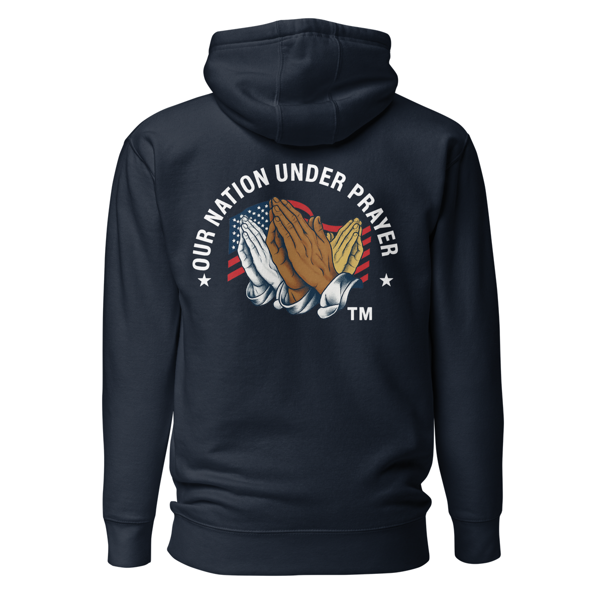Three Praying Hands & Flag Hoodies Men's Hoodie Front +Back Print